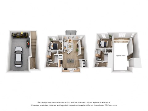 Floor plan for 2 beds, 2 baths, 1442 sqft